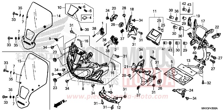 ABDECKUNG, VORNE von Africa Twin GRAND PRIX RED (R380B) von 2018